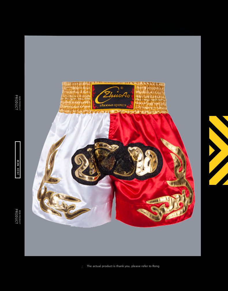 Zhuoao Thai boxing pants fighting pants Thai boxing pants head shorts boxing loose pants training fighting shorts