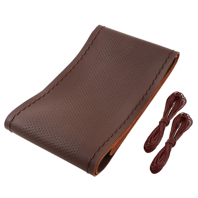 tea polyphenol scented summer car: Steering wheel cover - brown-medium-hole-line-38cm