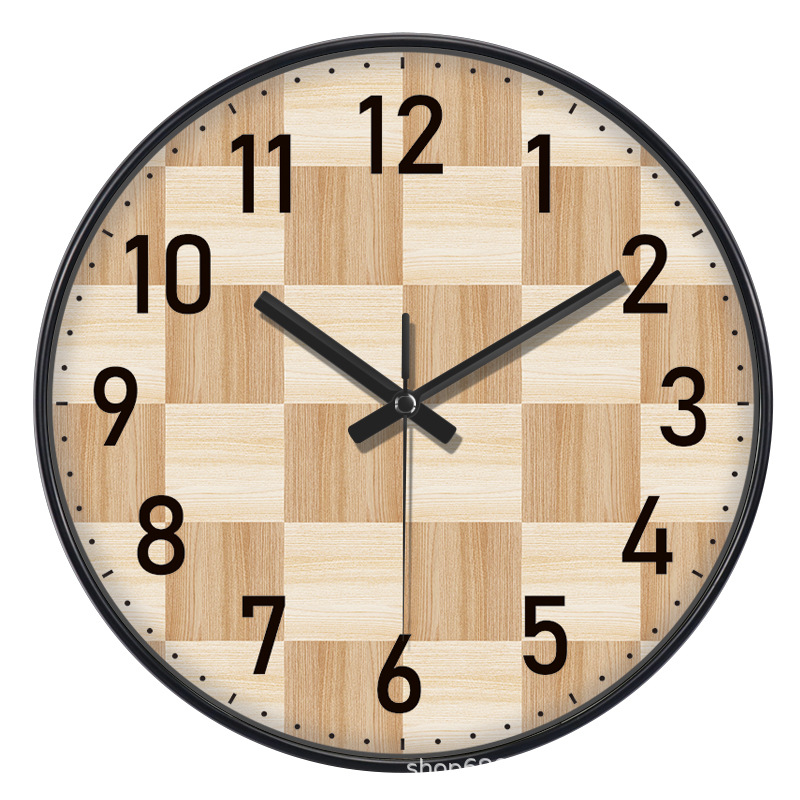 Reloj de pared creativo estilo nórdico - Con display de temperatura y calendario - Silencioso - Para sala de estar y dormitorio - Diseño atmosférico