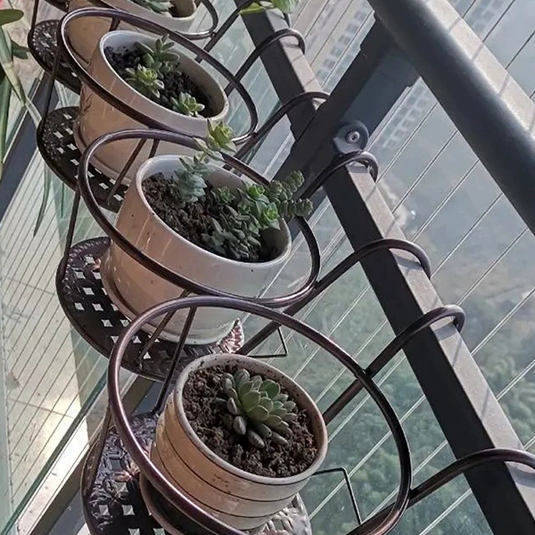 Подставка для цветов, подвесная железная цветочная корзина для балкона, перила, подоконник, подвесная полка для цветочного горшка, бытовая полка для хранения