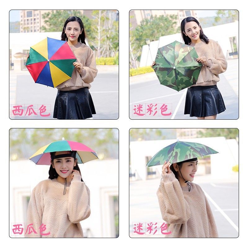 Small Umbrella Hat, Rain Umbrella Hat, Fishing Sun Umbrella, Outdoor Tea Picking, Sanitation, Sun Protection, Rubber Ring, Children's Hat