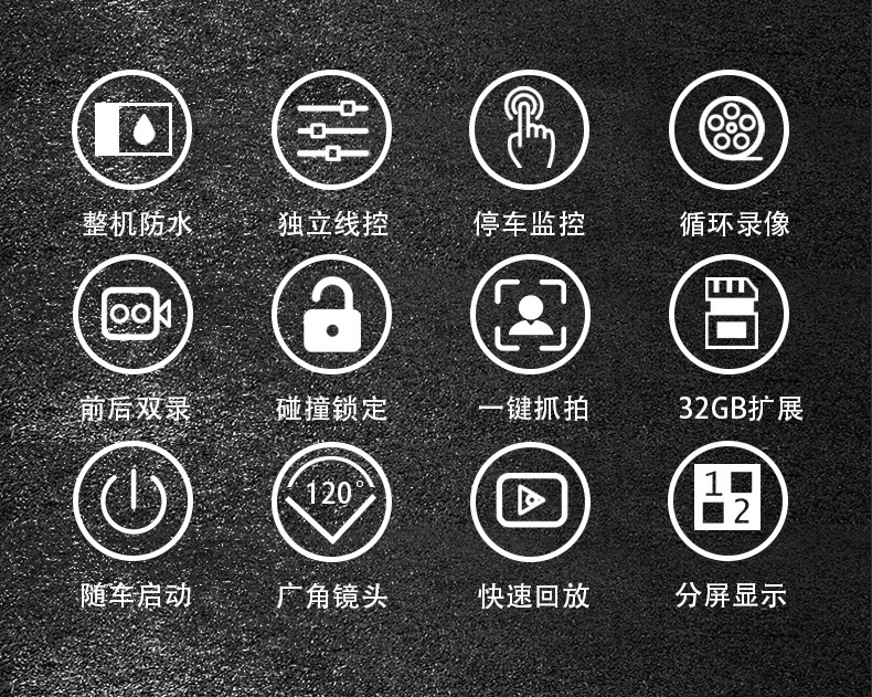 Motorcycle Dashcam, High-Definition Waterproof Front and Rear Cameras, Electric Vehicle Riding Recorder, Exclusively for Cross-Border Sales