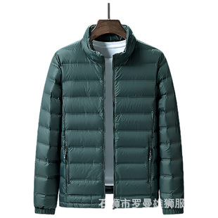 Autumn and winter casual lightweight stand collar men's down jacket plus size white duck down fashion jacket short wholesale