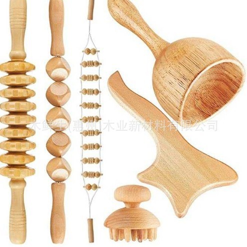 Wooden masage toolsケヤキマッサージ「筋棒アマゾンスウェーデンカップローラー」サイコロのスクレーパー|undefined