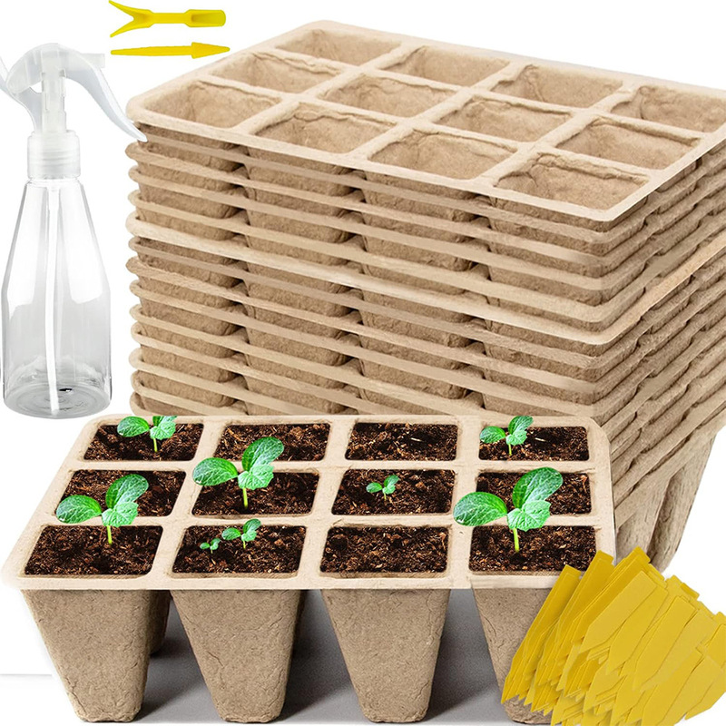 Cross-Border Paper Pulp Seedling Cup Set 10Pcs Seedling Box Seedling Tray Divider Biodegradable Planting Set Cross-Border Paper Pulp Seedling Cup Set 10Pcs Seedling Box Seedling Tray Divider Biodegradable Planting Set