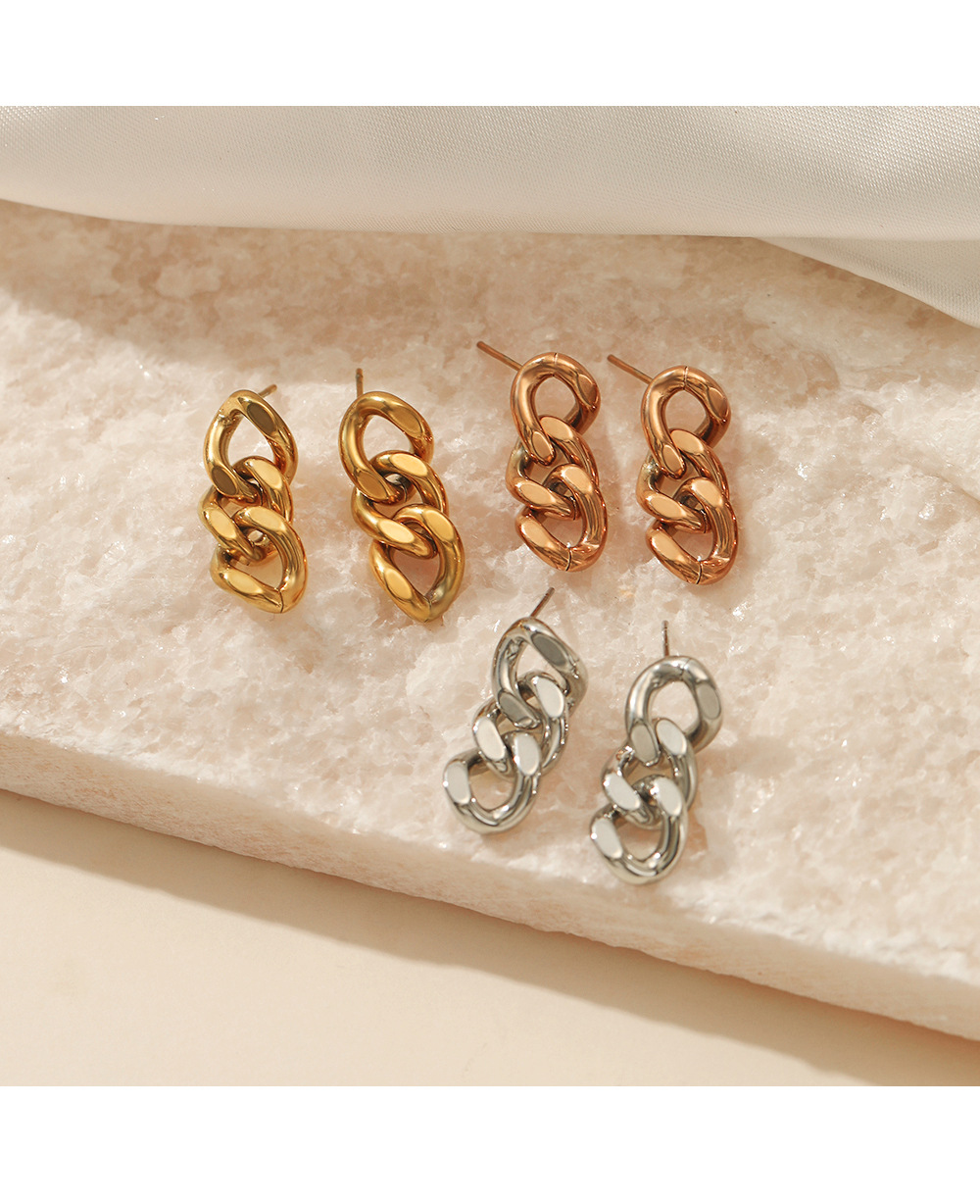 3g Weight PVD Coated Gold Plating Process 304 Stainless Steel Ear Needle Material 304 Stainless Steel Stainless Steel Earrings