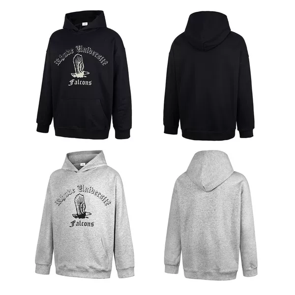 American-style RHUDE hoodie with a gothic eagle and letter print, a loose-fitting, casual, and trendy piece suitable for both men and women