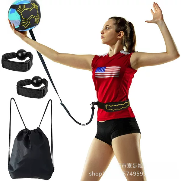 Cross-border new football training ball-jounce set volleyball training ball-jounce bag auxiliary device elastic swing ball-jounce belt in stock
