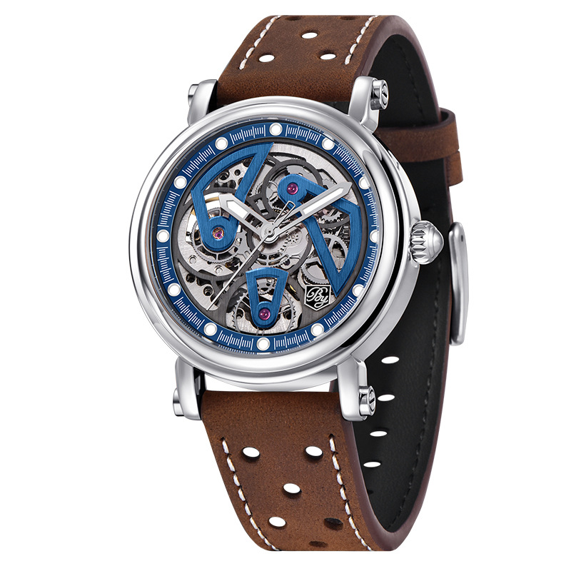 Benyar Reloj de hombre Reloj mecánico completamente automático movimiento hueco nocturno impermeable reloj de moda BY5202