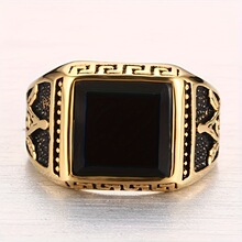 Z 33539 Black Gem Ring �ڱ�ʯ��ָ�羳����ͨ��ó��