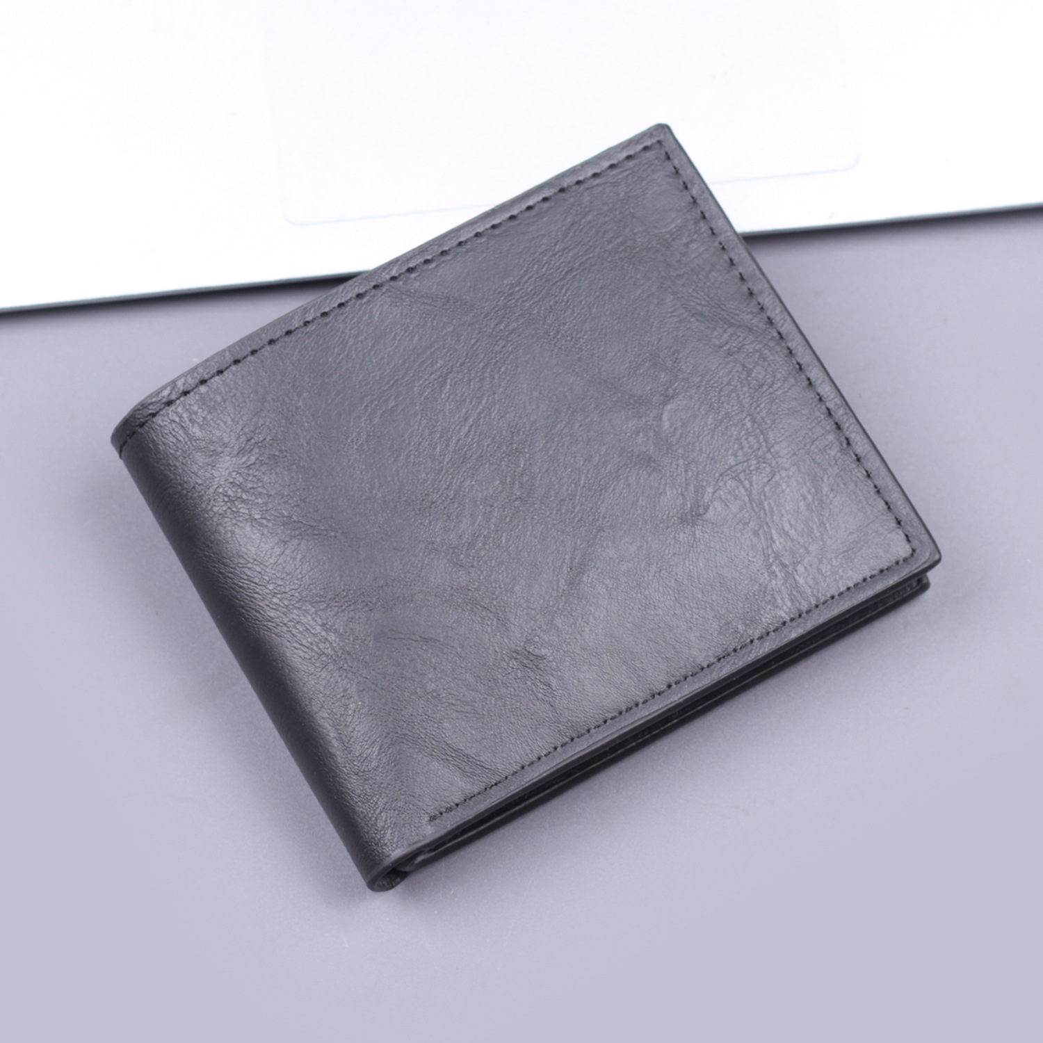 Cartera horizontal de hombre, cartera corta de hombre, cartera retro sin logotipo, fábrica de venta en caliente transfronteriza