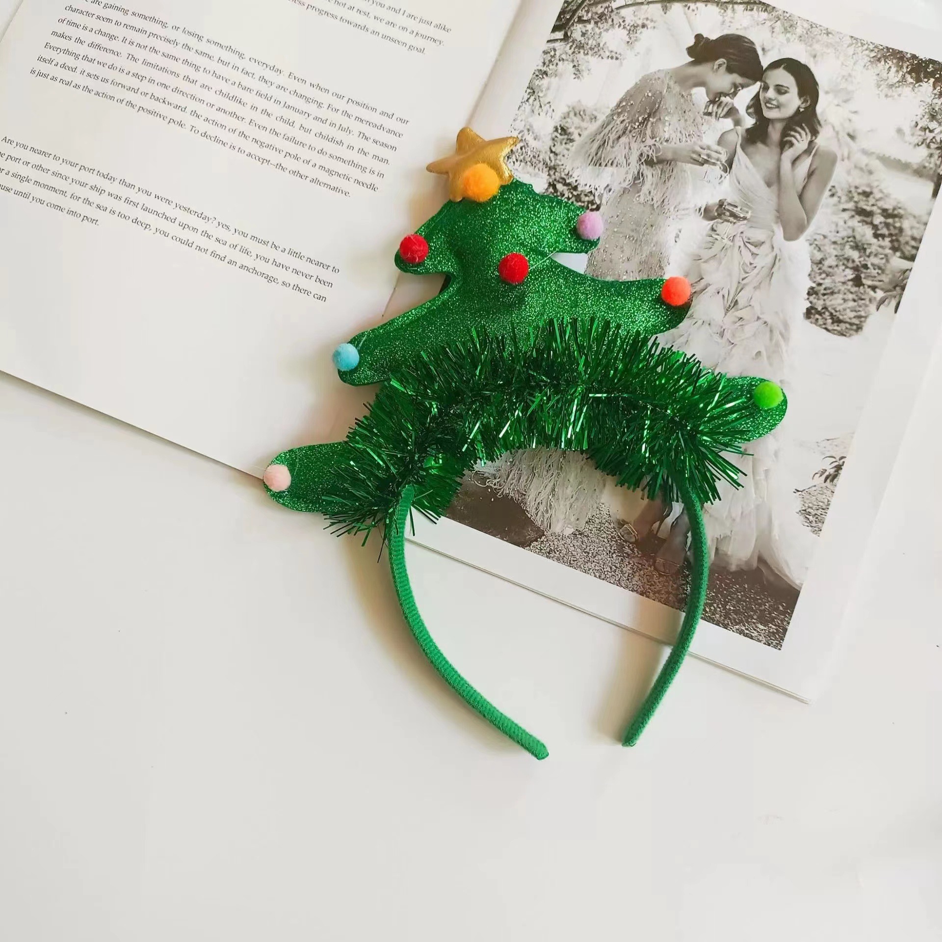 Venta caliente árbol de Navidad unicornio tocado Navidad fiesta de vacaciones vestido lindo diadema directo de fábrica de Navidad