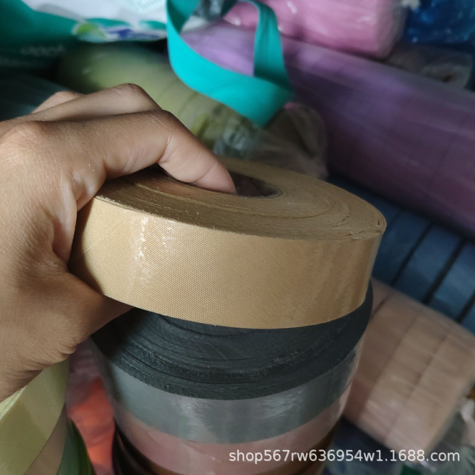 En stock venta al por mayor sarta de poliéster 3,0 cm borde tira de envoltura borde tira de tela con cortina delantal impermeable