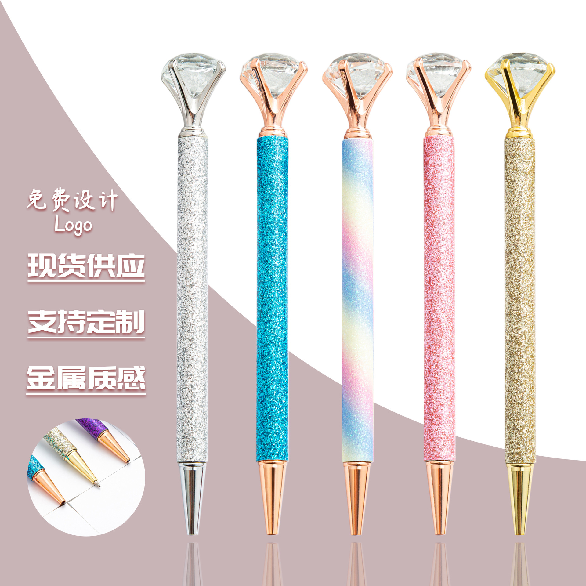 2021 polvo de oro, bolígrafo de diamante, bolígrafo de regalo, bolígrafo de oro de alto valor, fabricante de tiza de oro de Corea del Sur