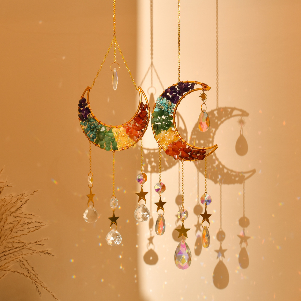 Pastoral Moon Natural Crystal Wind Chime display picture 3