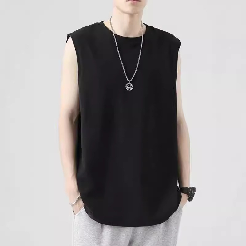 Factory wholesale sleeveless vest men's summer new cotton fitness sports waistcoat bottoming short sleeve t-shirt Factory wholesale sleeveless vest men's summer new cotton fitness sports waistcoat bottoming short sleeve t-shirt