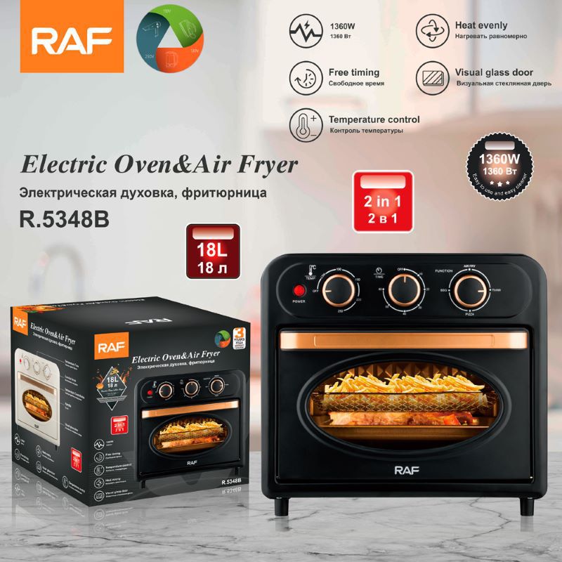 Raf Electric Oven European Standard 10L Multi-Functional Household Air Fryer Fully Automatic Smart Oven Fryer Visual Baking