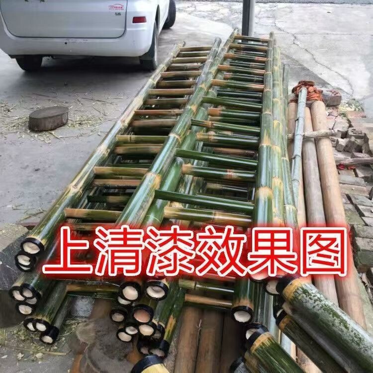 Bamboo ladder straight ladder 2.3m 4m Household engineering power fully insulated kindergarten bamboo ladder for climbing and performances