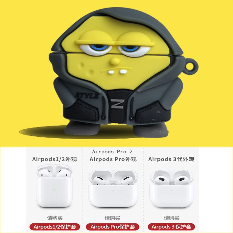 Airpods 4 ヘッドフォンケース Apple airpods pro2/3/1 ヘッドフォンケース新しい漫画保護カバー|undefined