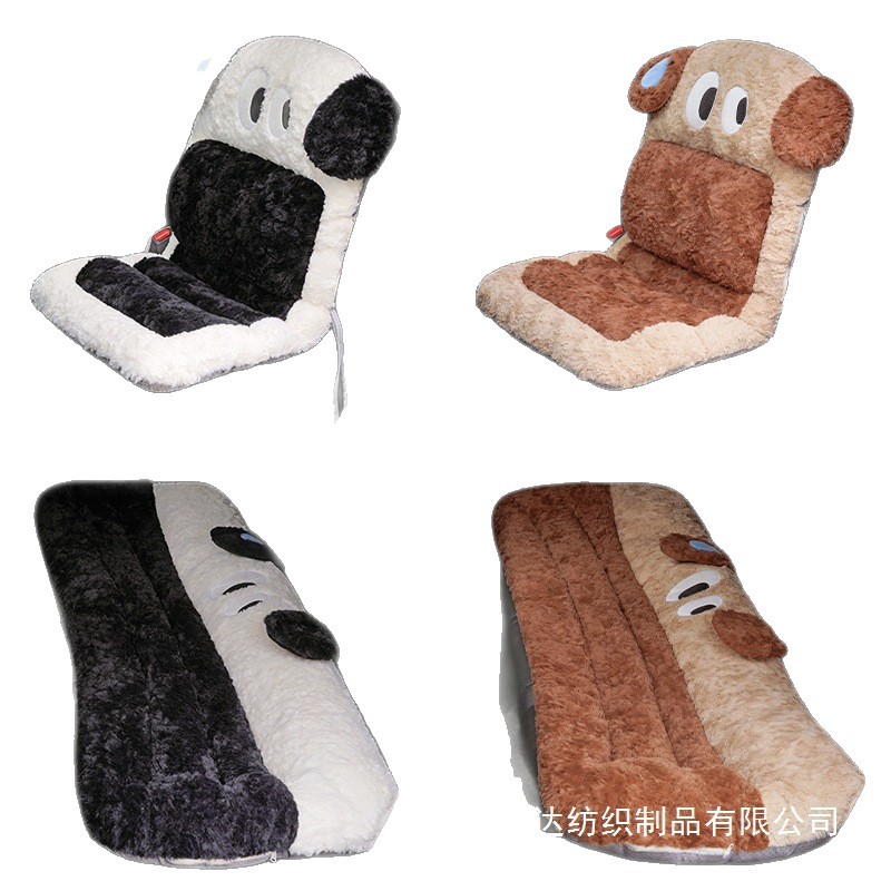 Cojín del automóvil otoño y invierno de peluche, cojín de asiento de tres personas, cojín de asiento caliente, cojín de trasero grueso para automóviles universales
