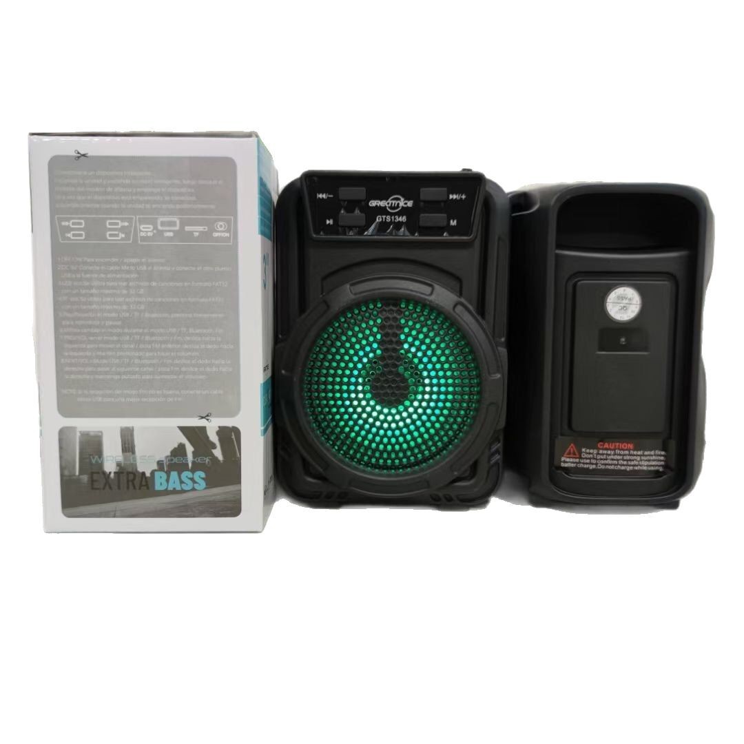 Fábrica directa de sonido Bluetooth GTS - 1346 altavoz portátil de 3 pulgadas con micrófono con luz Bluetooth 5.0