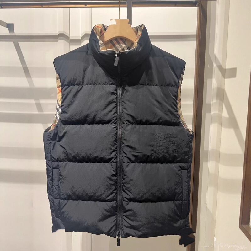 Ba Family 2025 Winter Casual Reversible down Vest Unisex Plaid Vest Women's down Vest