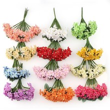 仿真满天星带花芯小枝梅花人造布花小浆果梅花 DIY花环手捧花材