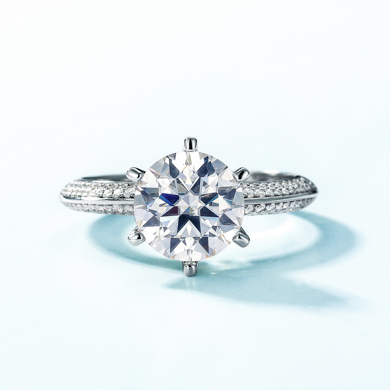 1 Piece Quantity Moissanite 925 Sterling Silver Rings GRA Certificate Geometric Rings