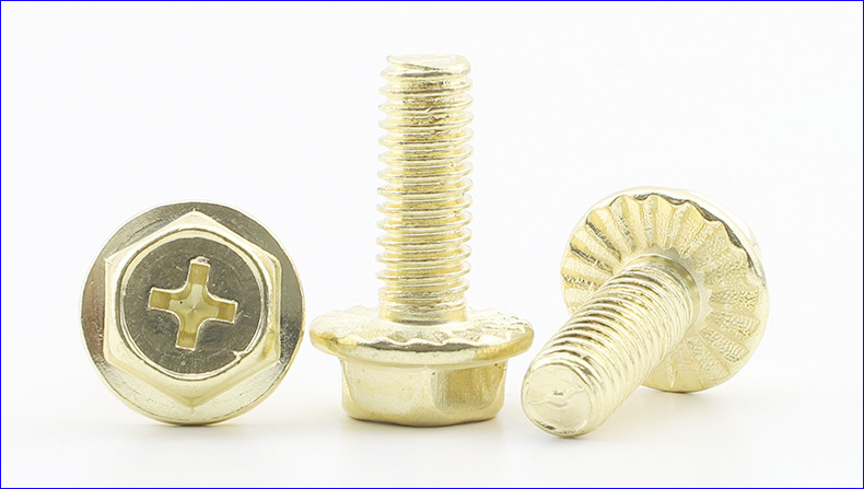 304不锈钢金色十字凹脑带垫法兰螺丝 (1).JPG
