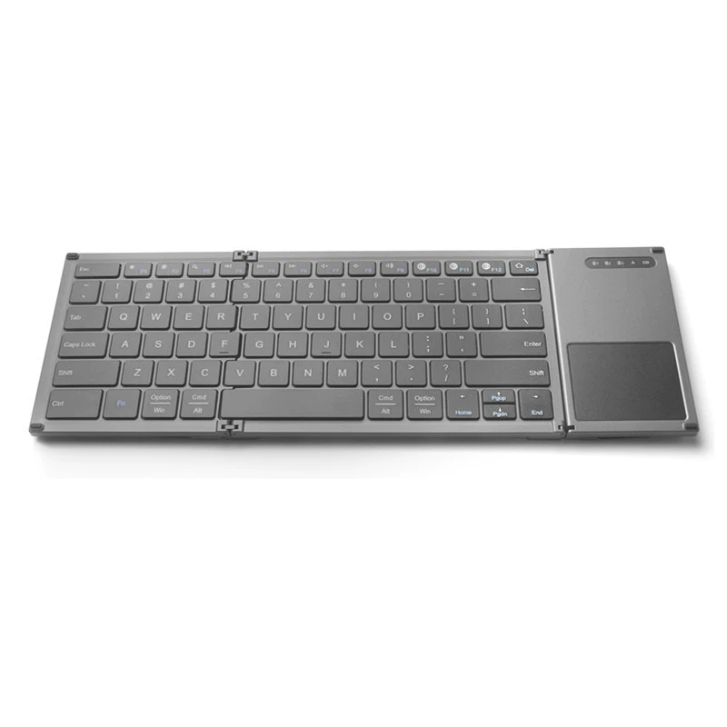 B066S Ультратонкая мини-беспроводная универсальная клавиатура с тремя системами 70% off сложенная бесшовная Bluetooth-клавиатура с сенсорной панелью