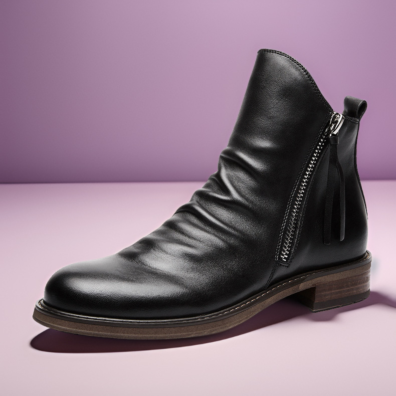 Férfi cipők Ősz és Tél Kétoldalas Cipzár Csúszásgátló Aljjal Férfi Csizmák Férfi Cipők Bojtos Csizmák Férfi Bőr Csizmák Nagy Méretben_voghion.com