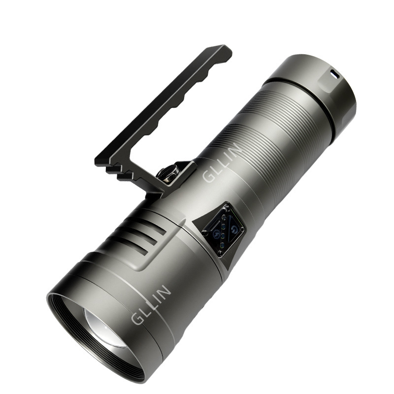 Linterna de alta potencia de luz fuerte transfronteriza, condensador de aleación de aluminio, reflector de tubo de haz de largo alcance para exteriores para el hogar