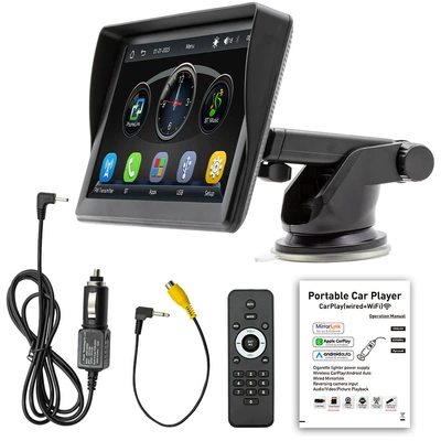 Cross-Border 7inch Wireless Carplay Portable Screen Car Display Bluetooth Multimedia Radio Car Navigation System (DVD Navigation) - x600w-7inch-hd-touch-screen-reversing-image-7inch