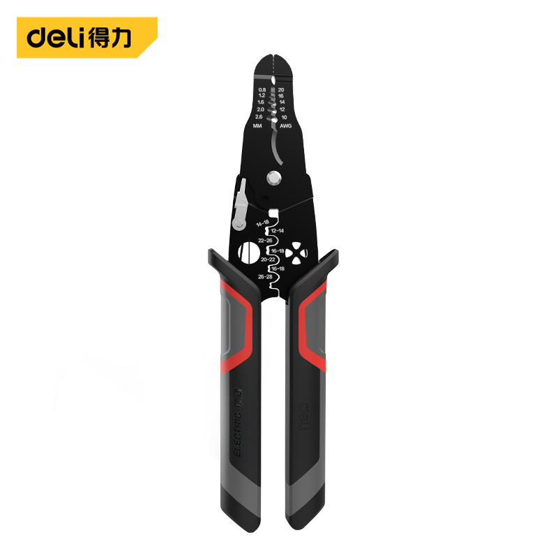 得力工具7寸压接分线剥线钳剥线器剥皮钳扒皮钳多功能电工专用