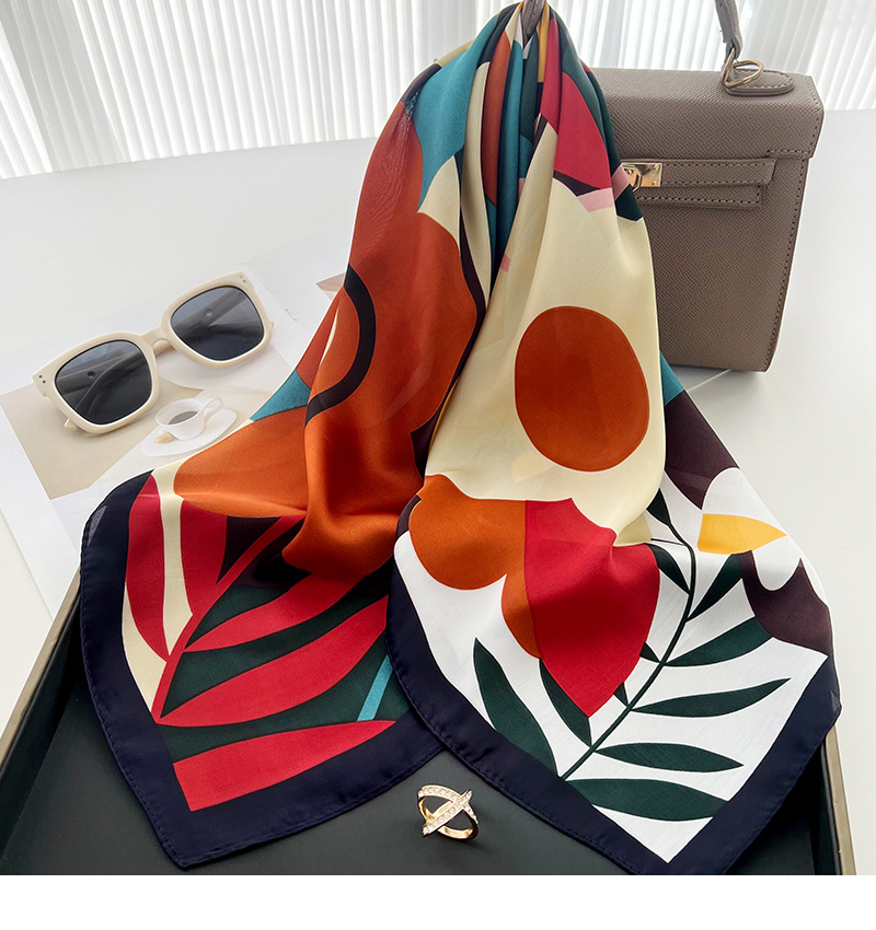 50g Weight Silk Scarf Classification Travel Occasion Polyester Material Flower Pattern Spring&Summer Season Women's Gender Printing Design Elegant Style Women's Elegant Flower Polyester Printing Silk Scarf 13