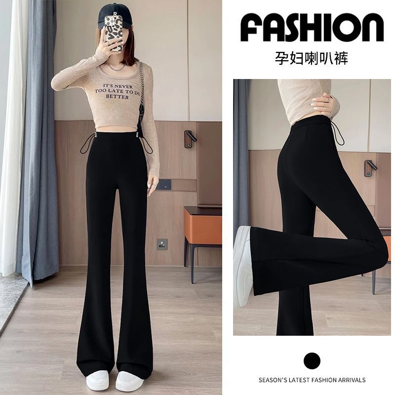 2025 Maternity Pants Two Lengths Maternity Pants Dress Pants Black Flared Suit Pants Maternity Wear