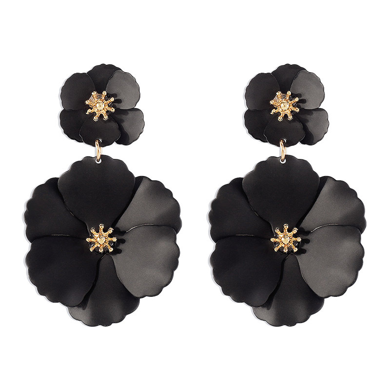 Pendientes de flores de color europeos y americanos, moda creativa para mujer, pintura retro con spray, pendientes de flores multicolor para studs, opcional image 13