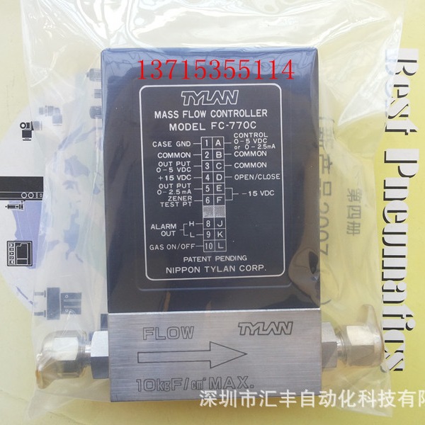 美国 TYLAN 质量流量计 FC-770C  FC-770C-1 100SCCM   CHF3