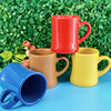 Ceramics Cup Factory Candy Cup Colored Glaze Milk Cup Xiaoman waist ceramic cup promotion with spoon Mark cup water cup