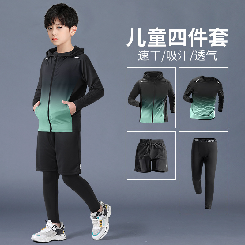 Trajes deportivos infantiles otoño rápido secado baloncesto fútbol entrenamiento ropa de entrenamiento de niños corren ropa de invierno juvenil fitness