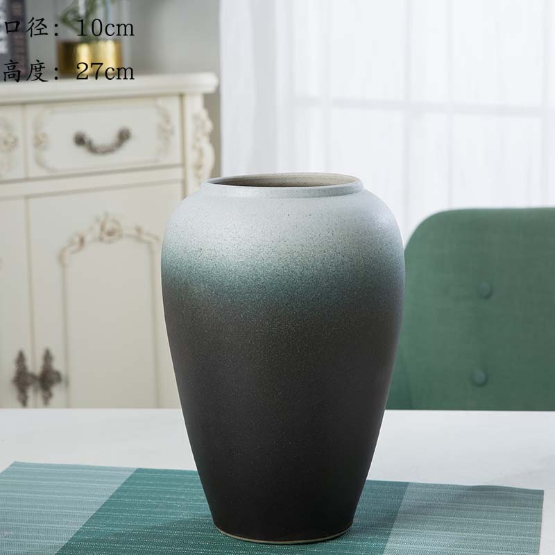 Jingdezhen nuevo jarrón de cerámica china planta maceta de flores de cerámica vintage flor seca sala de estar decoración moderna simple estricta