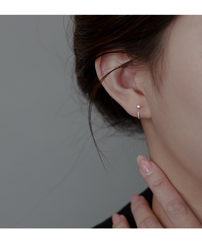 Geometric Bead Hook Earrings For Women Minimalist Style_voghion.com