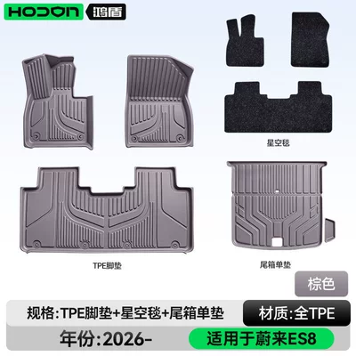 floor mats and trunk mats, Modelə uyğun ayaqaltı - nio-es8-five-seater-package-set-brown-tpe-black-starry-sky-blanket-trunk-mat
