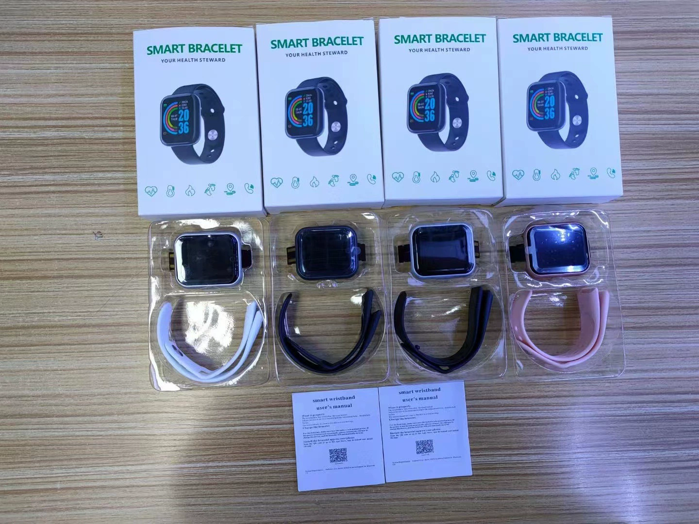 Bracelet, smart watch, D20, 44inch, tracks heartbeat, 116S