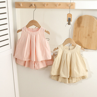 Baby Clothes Summer Baby Girl suit Thin Korean-style Infant Summer Clothes for Little Girl One-year-old Summer Two-piece Set
