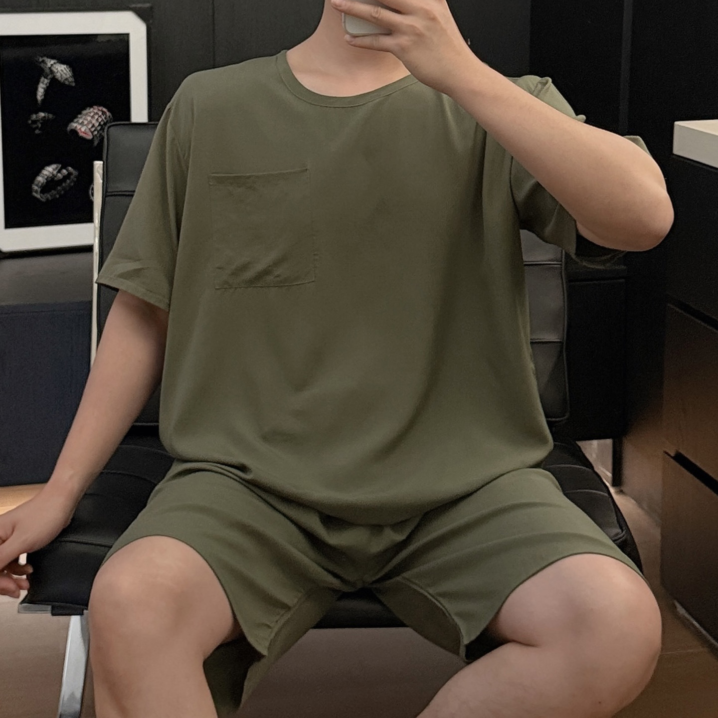 YY2328 쇼트-밀리터리 그린