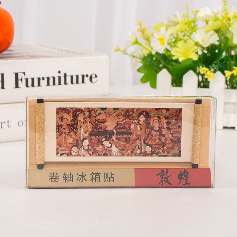 敦煌建筑飞天壁画卷轴冰箱贴文创礼品纪念品磁性工艺品现货批发|undefined