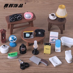 ミニチュアレトロ家電生活用品アイデア置物テレビ灯油ランプファン樹脂アクセサリーアクセサリーdiy