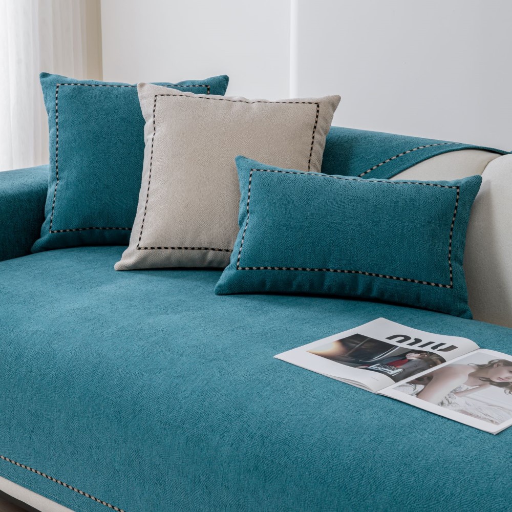 纯色沙发垫新款雪尼尔四季通用可水洗防滑沙发坐垫简约沙发布