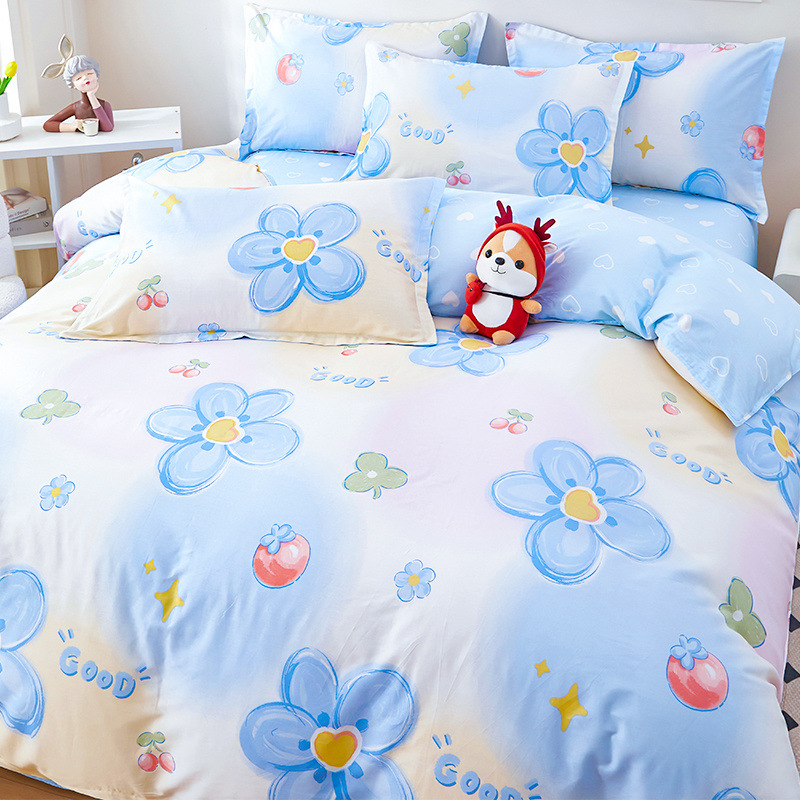 Funda de edredón de algodón de una sola pieza dormitorio de estudiantes individual 150x200x230 funda de edredón de algodón de cuatro piezas 180x220 doble